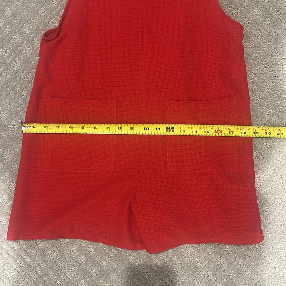 Red Romper with Pockets - Picture 5 of 6